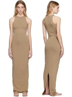 SKIMS Taupe Outdoor Basics Tank Dress In Desert Size Small